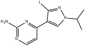 4-(3-iodo-1-isopropyl-1H-pyrazol-4-yl)pyrimidin-2-amine Struktur