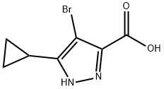 4-bromo-3-cyclopropyl-1H-pyrazole-5-carboxylic acid Struktur