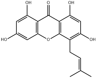 1,3,6,8-tetrahydroxy-4-(3-methyl-2-buten-1-yl)-9H-Xanthen-9-one Struktur