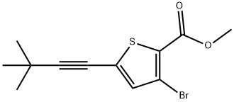 methyl3-bromo-5-(3,3-dimethylbut-1-yn-1-yl)thiophene-2-carboxylate Struktur