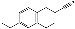 6-(Iodomethyl)-1,2,3,4-tetrahydronaphthalene-2-carbonitrile Struktur