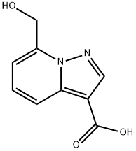 7-(Hydroxymethyl)pyrazolo[1,5-a]pyridine-3-carboxylic acid Struktur