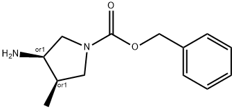 (3R,4R)-3-amino-4-methyl-1-pyrrolidinecarboxylic acid phenylmethyl ester Struktur