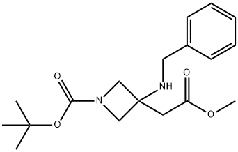 tert-butyl 3-(benzylamino)-3-(2-methoxy-2-oxoethyl)azetidine-1-carboxylate, 1392803-61-0, 結(jié)構(gòu)式