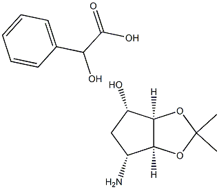 (3aR,4S,6R,6aS)-6-aminotetrahydro-2,2-dimethyl-4H-cyclopenta-1,3-dioxol-4-ol D-mandelate Struktur