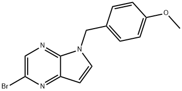 2-Bromo-5-(4-methoxybenzyl)-5H-pyrrolo[2,3-b]pyrazine Struktur