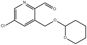 5-chloro-3-(((tetrahydro-2H-pyran-2-yl)oxy)methyl)picolinaldehyde Struktur