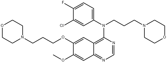 N-(3-chloro-4-fluorophenyl)-7 -methoxy-6-(3-morpholinopropoxy)-N-(3-morpholinopropyl)quinazolin-4-amine