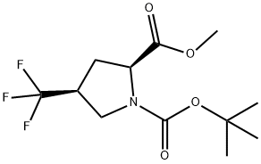 1-tert-butyl 2-methyl (2s,4s)-4-(trifluoromethyl)pyrrolidine-1,2-dicarboxylate Struktur