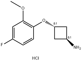 trans-3-(4-Fluoro-2-methoxyphenoxy)cyclobutanamine hydrochloride Struktur