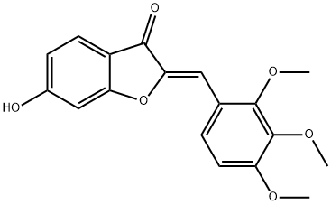 (Z)-6-hydroxy-2-(2,3,4-trimethoxybenzylidene)benzofuran-3(2H)-one Struktur