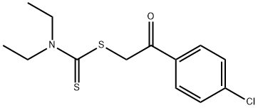 2-(4-chlorophenyl)-2-oxoethyl diethylcarbamodithioate Struktur