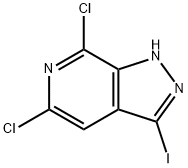 5,7-Dichloro-3-iodo-1H-pyrazolo[3,4-c]pyridine Struktur