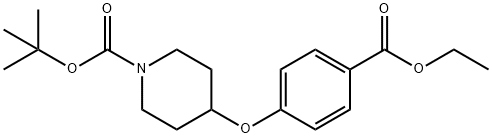 tert-Butyl 4-(4-(ethoxycarbonyl)phenoxy)piperidine-1-carboxylate Struktur