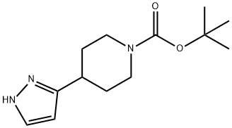 1-Piperidinecarboxylic acid, 4-(1H-pyrazol-3-yl)-, 1,1-dimethylethyl ester Struktur