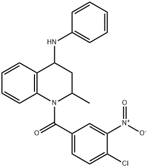 (4-chloro-3-nitrophenyl)[2-methyl-4-(phenylamino)-3,4-dihydroquinolin-1(2H)-yl]methanone Struktur