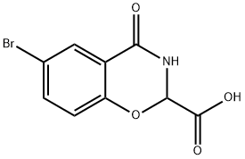 6-Bromo-4-oxo-3,4-dihydro-2H-benzo[e][1,3]oxazine-2-carboxylic acid Struktur