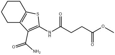 methyl 4-[(3-carbamoyl-4,5,6,7-tetrahydro-1-benzothiophen-2-yl)amino]-4-oxobutanoate Struktur