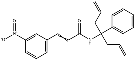 (2E)-3-(3-nitrophenyl)-N-(4-phenylhepta-1,6-dien-4-yl)prop-2-enamide Struktur