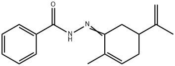 N'-[(1E)-2-methyl-5-(prop-1-en-2-yl)cyclohex-2-en-1-ylidene]benzohydrazide Struktur