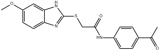 N-(4-acetylphenyl)-2-[(6-methoxy-1H-benzimidazol-2-yl)sulfanyl]acetamide Struktur