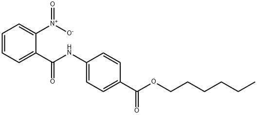 hexyl 4-(2-nitrobenzamido)benzoate Struktur