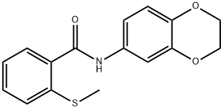 N-(2,3-dihydro-1,4-benzodioxin-6-yl)-2-(methylsulfanyl)benzamide Struktur