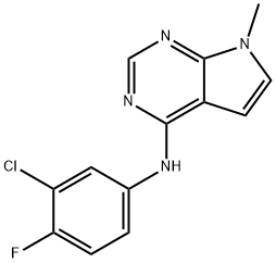 N-(3-Chloro-4-fluorophenyl)-7-methyl-7H-pyrrolo[2,3-d]pyrimidin-4-amine Struktur