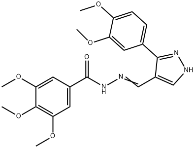 (Z)-N'-((3-(3,4-dimethoxyphenyl)-1H-pyrazol-4-yl)methylene)-3,4,5-trimethoxybenzohydrazide Struktur