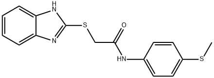 2-(1H-benzimidazol-2-ylsulfanyl)-N-[4-(methylsulfanyl)phenyl]acetamide Struktur