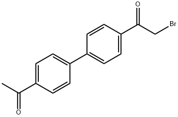 1-{4'-acetyl-[1,1'-biphenyl]-4-yl}-2-bromoethan-1-one Struktur