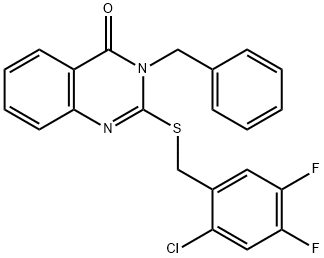 3-benzyl-2-[(2-chloro-4,5-difluorobenzyl)sulfanyl]quinazolin-4(3H)-one Struktur