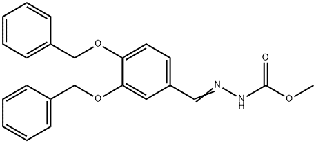 (E)-methyl 2-(3,4-bis(benzyloxy)benzylidene)hydrazinecarboxylate Struktur