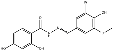 (E)-N'-(3-bromo-4-hydroxy-5-methoxybenzylidene)-2,4-dihydroxybenzohydrazide Struktur