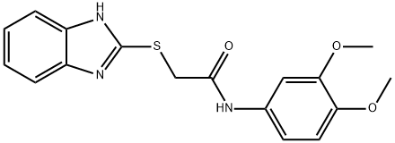 2-(1H-benzimidazol-2-ylsulfanyl)-N-(3,4-dimethoxyphenyl)acetamide Struktur