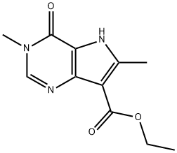 Ethyl 3,6-dimethyl-4-oxo-4,5-dihydro-3H-pyrrolo[3,2-d]pyrimidine-7-carboxylate Struktur