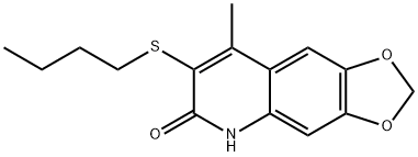 7-(butylsulfanyl)-8-methyl[1,3]dioxolo[4,5-g]quinolin-6(5H)-one Struktur