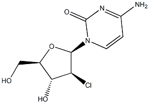 4-Amino-1-(2-chloro-2-deoxy-beta-D-arabinofuranosyl)-2(1H)-pyrimidinone Struktur