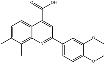 2-(3,4-dimethoxyphenyl)-7,8-dimethylquinoline-4-carboxylic acid Struktur