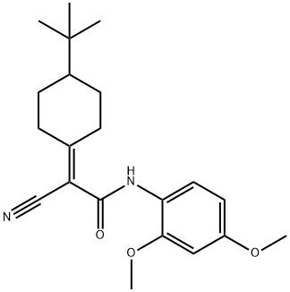 2-(4-(tert-butyl)cyclohexylidene)-2-cyano-N-(2,4-dimethoxyphenyl)acetamide Struktur