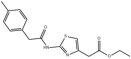 ethyl 2-(2-(2-(p-tolyl)acetamido)thiazol-4-yl)acetate Struktur