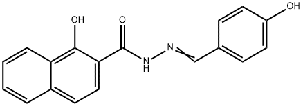 (E)-1-hydroxy-N'-(4-hydroxybenzylidene)-2-naphthohydrazide Struktur