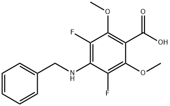 4-(Benzylamino)-3,5-difluoro-2,6-dimethoxybenzoic acid Struktur