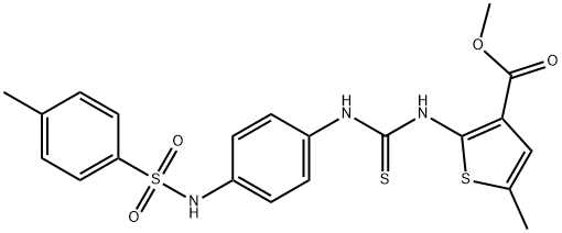 methyl 5-methyl-2-(3-(4-(4-methylphenylsulfonamido)phenyl)thioureido)thiophene-3-carboxylate Struktur