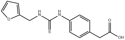 2-(4-(3-(furan-2-ylmethyl)thioureido)phenyl)acetic acid Struktur