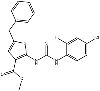 methyl 5-benzyl-2-(3-(4-chloro-2-fluorophenyl)thioureido)thiophene-3-carboxylate Struktur