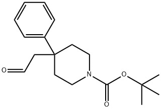 tert-Butyl 4-(2-oxoethyl)-4-phenylpiperidine-1-carboxylate Struktur