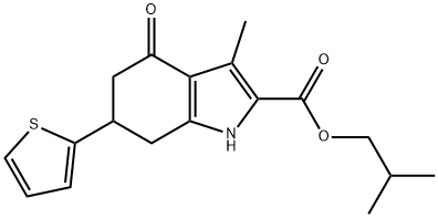 isobutyl 3-methyl-4-oxo-6-(thiophen-2-yl)-4,5,6,7-tetrahydro-1H-indole-2-carboxylate Struktur