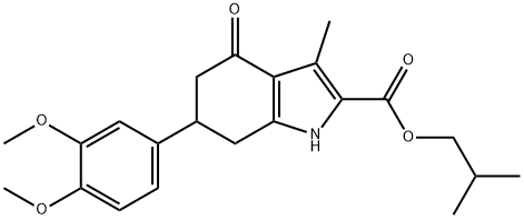 isobutyl 6-(3,4-dimethoxyphenyl)-3-methyl-4-oxo-4,5,6,7-tetrahydro-1H-indole-2-carboxylate Struktur