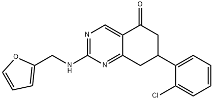 7-(2-chlorophenyl)-2-[(furan-2-ylmethyl)amino]-7,8-dihydroquinazolin-5(6H)-one Struktur